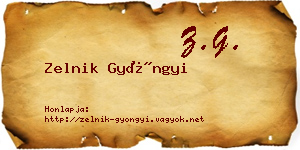 Zelnik Gyöngyi névjegykártya